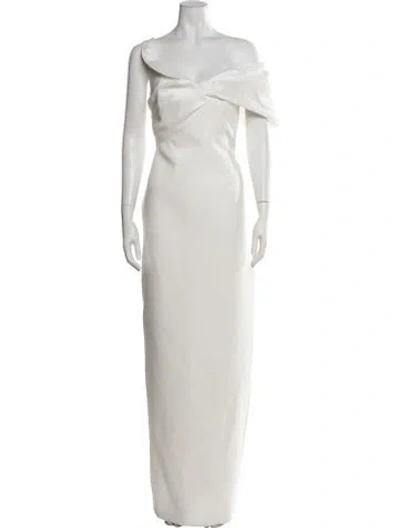 Pre-owned Rachel Gilbert Off-the-shoulder Long Dress W/ Tags In Neutrals