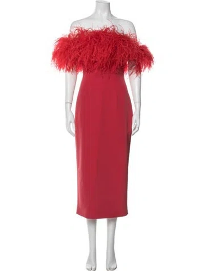 Pre-owned Rachel Gilbert Off-the-shoulder Long Dress W/ Tags In Red