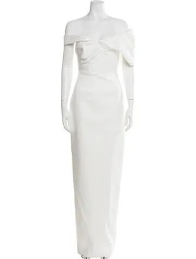 Pre-owned Rachel Gilbert Off-the-shoulder Long Dress W/ Tags In White