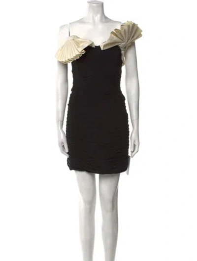 Pre-owned Rachel Gilbert Off-the-shoulder Mini Dress W/ Tags In Black