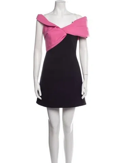 Pre-owned Rachel Gilbert Off-the-shoulder Mini Dress W/ Tags In Black
