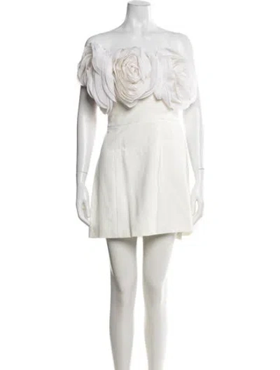Pre-owned Rachel Gilbert Off-the-shoulder Mini Dress W/ Tags In Neutral