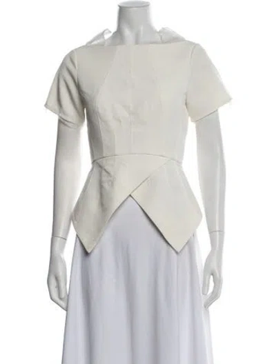 Pre-owned Rachel Gilbert Off-the-shoulder Short Sleeve Top In Neutrals