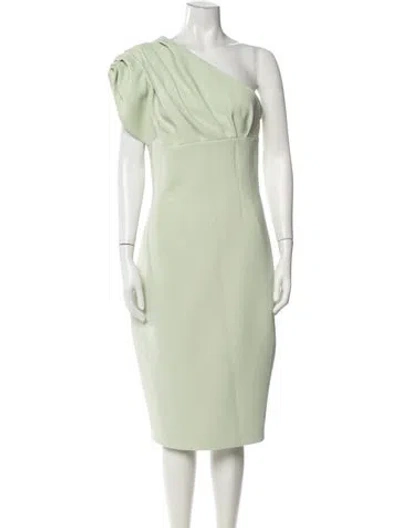 Pre-owned Rachel Gilbert One-shoulder Knee-length Dress In Green