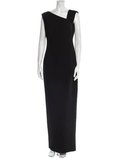 Pre-owned Rachel Gilbert One-shoulder Long Dress In Black