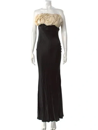 Pre-owned Rachel Gilbert One-shoulder Long Dress In Black