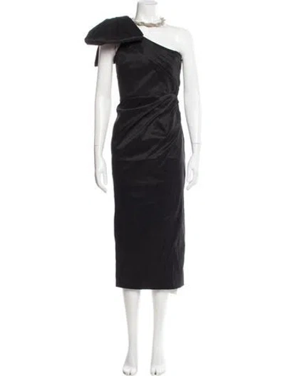 Pre-owned Rachel Gilbert One-shoulder Long Dress In Gray