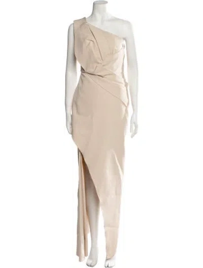 Pre-owned Rachel Gilbert One-shoulder Long Dress In Neutral