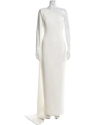 Pre-owned Rachel Gilbert One-shoulder Long Dress In Neutral