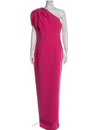 Pre-owned Rachel Gilbert One-shoulder Long Dress In Pink