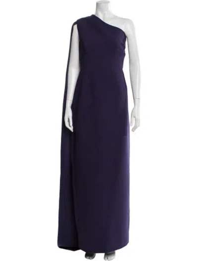 Pre-owned Rachel Gilbert One-shoulder Long Dress In Purple