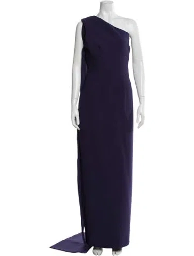Pre-owned Rachel Gilbert One-shoulder Long Dress In Purple