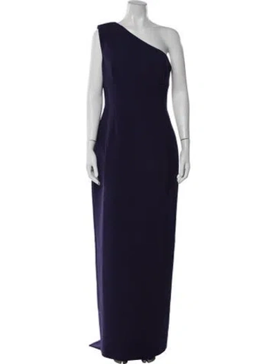 Pre-owned Rachel Gilbert One-shoulder Long Dress In Purple