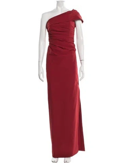 Pre-owned Rachel Gilbert One-shoulder Long Dress In Red