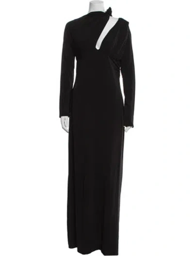 Pre-owned Rachel Gilbert One-shoulder Long Dress W/ Tags In Black