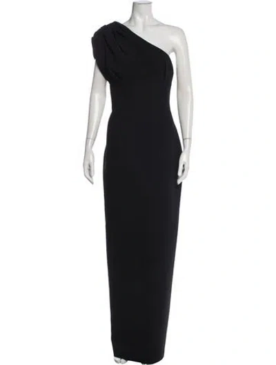 Pre-owned Rachel Gilbert One-shoulder Long Dress W/ Tags In Black