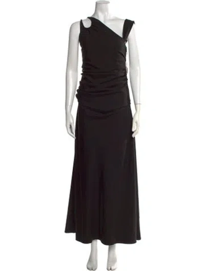 Pre-owned Rachel Gilbert One-shoulder Long Dress W/ Tags In Black
