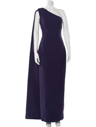 Pre-owned Rachel Gilbert One-shoulder Long Dress W/ Tags In Blue