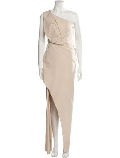 Pre-owned Rachel Gilbert One-shoulder Long Dress W/ Tags In Neutral