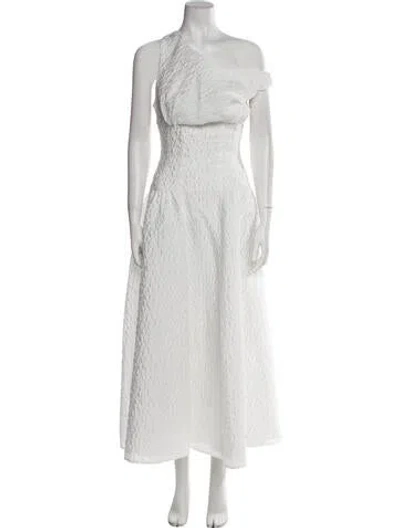 Pre-owned Rachel Gilbert One-shoulder Long Dress W/ Tags In White