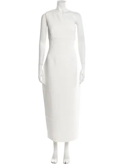 Pre-owned Rachel Gilbert One-shoulder Long Dress W/ Tags In White