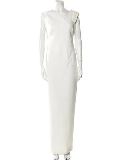 Pre-owned Rachel Gilbert One-shoulder Long Dress In White
