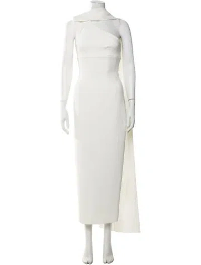 Pre-owned Rachel Gilbert One-shoulder Long Dress In White