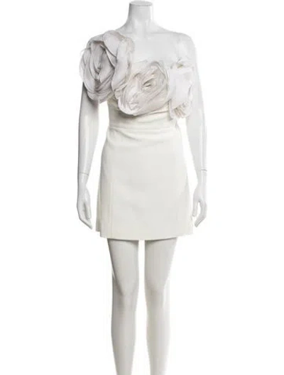 Pre-owned Rachel Gilbert One-shoulder Mini Dress W/ Tags In Neutral