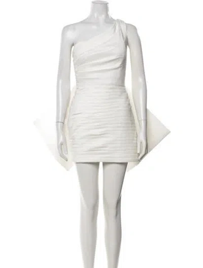 Pre-owned Rachel Gilbert One-shoulder Mini Dress W/ Tags In White