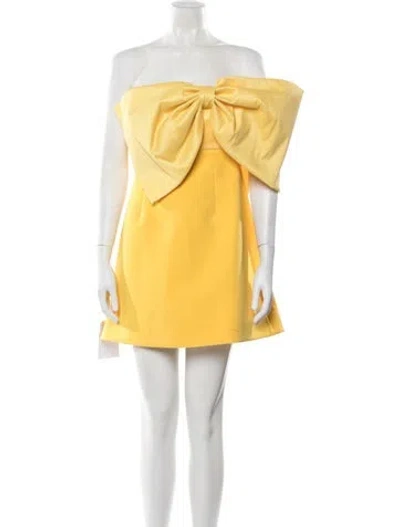 Pre-owned Rachel Gilbert One-shoulder Mini Dress W/ Tags In Yellow