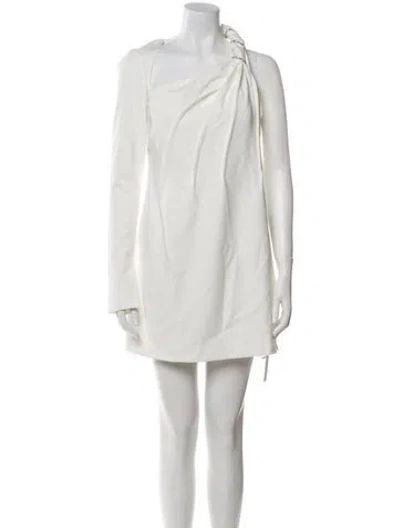 Pre-owned Rachel Gilbert One-shoulder Mini Dress In White