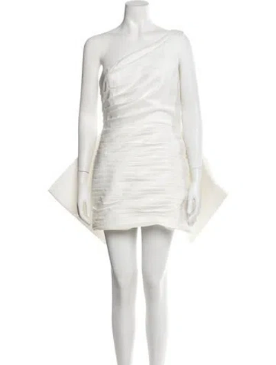 Pre-owned Rachel Gilbert One-shoulder Mini Dress In White