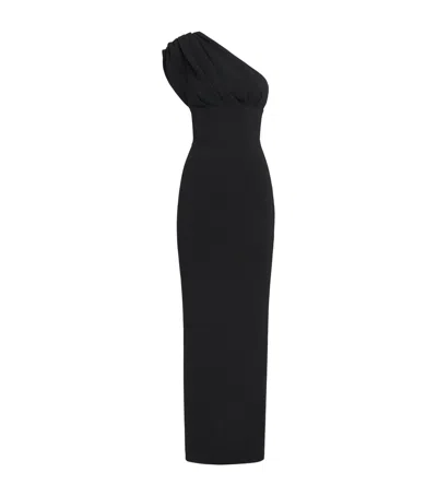 Rachel Gilbert One-shoulder Winne Gown In Black