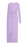 Rachel Gilbert Orion Capelet Gown In Purple