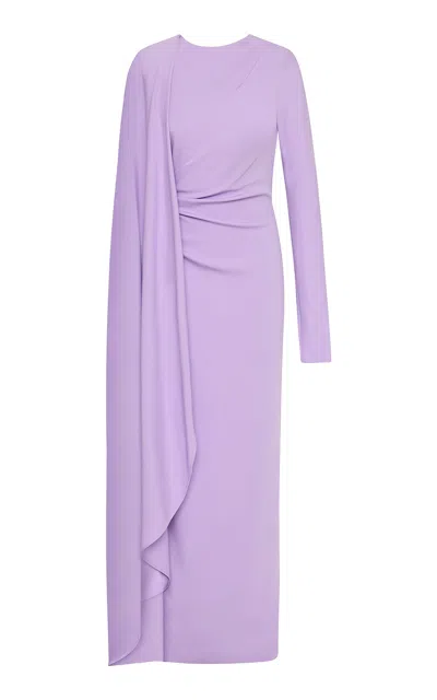 Rachel Gilbert Orion Capelet Gown In Purple