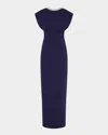 Rachel Gilbert Orion Trim Empire Column Gown In Blue