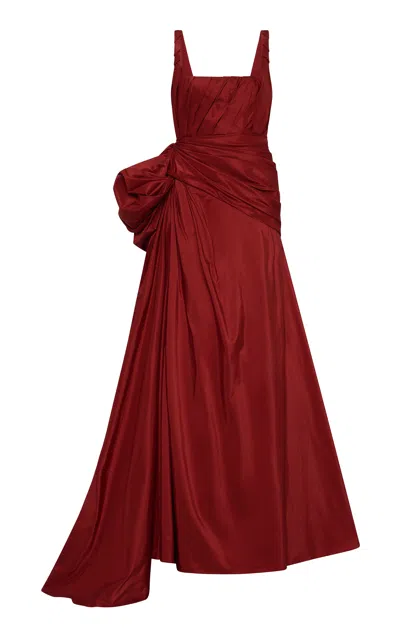 Rachel Gilbert Orta Bow-detailed Gown In Red
