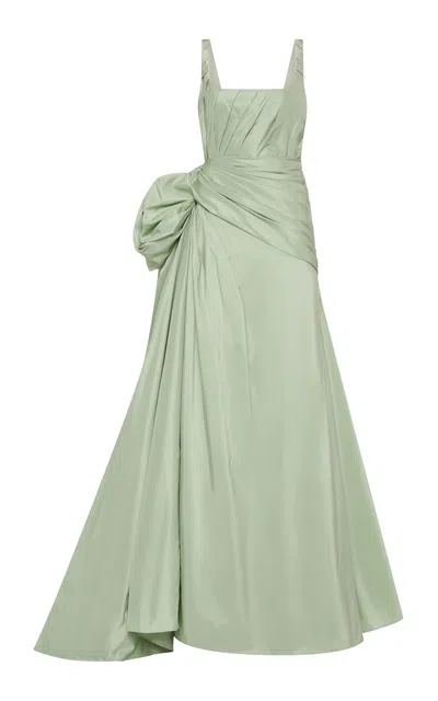 Rachel Gilbert Orta Draped Ball Gown In Green