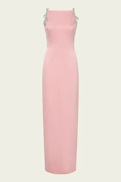 Rachel Gilbert Oryx Column Gown In Rosewater In Pink