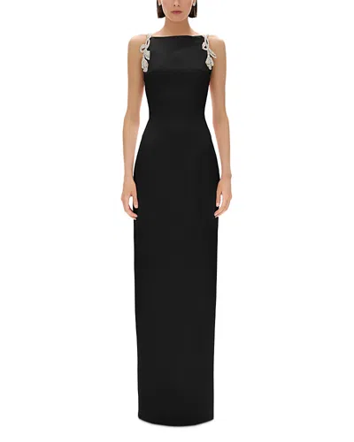 Rachel Gilbert Oryx Embellished Column Gown In Black