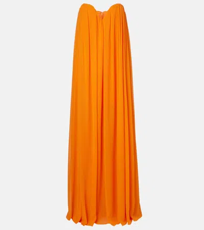 Rachel Gilbert Pamina Draped Gown In Orange