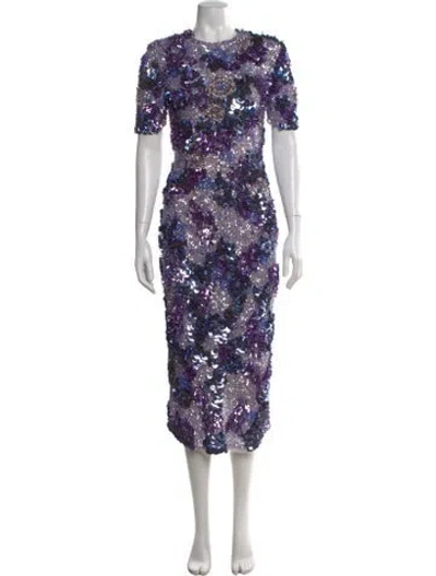 Pre-owned Rachel Gilbert Patterned Midi Length Dress In Multi