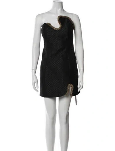 Pre-owned Rachel Gilbert Patterned Mini Dress In Blue