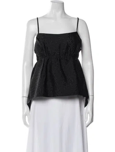 Pre-owned Rachel Gilbert Patterned Square Neckline Top In Black
