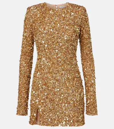 Rachel Gilbert Phillipe Embellished Minidress In Gold