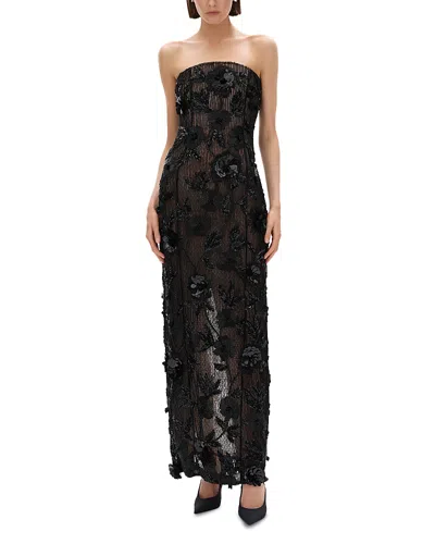 Rachel Gilbert Pierere Embellished Gown In Black