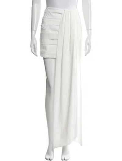 Pre-owned Rachel Gilbert Pleated Accents Mini Skirt W/ Tags In White