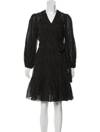 Pre-owned Rachel Gilbert Polka Dot Print Knee-length Dress In Black