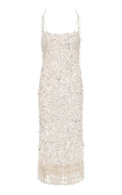 Rachel Gilbert Posie Crystal Embroidered Tulle Gown In Ivory