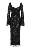 Rachel Gilbert Posie Fringed Tulle Gown In Black